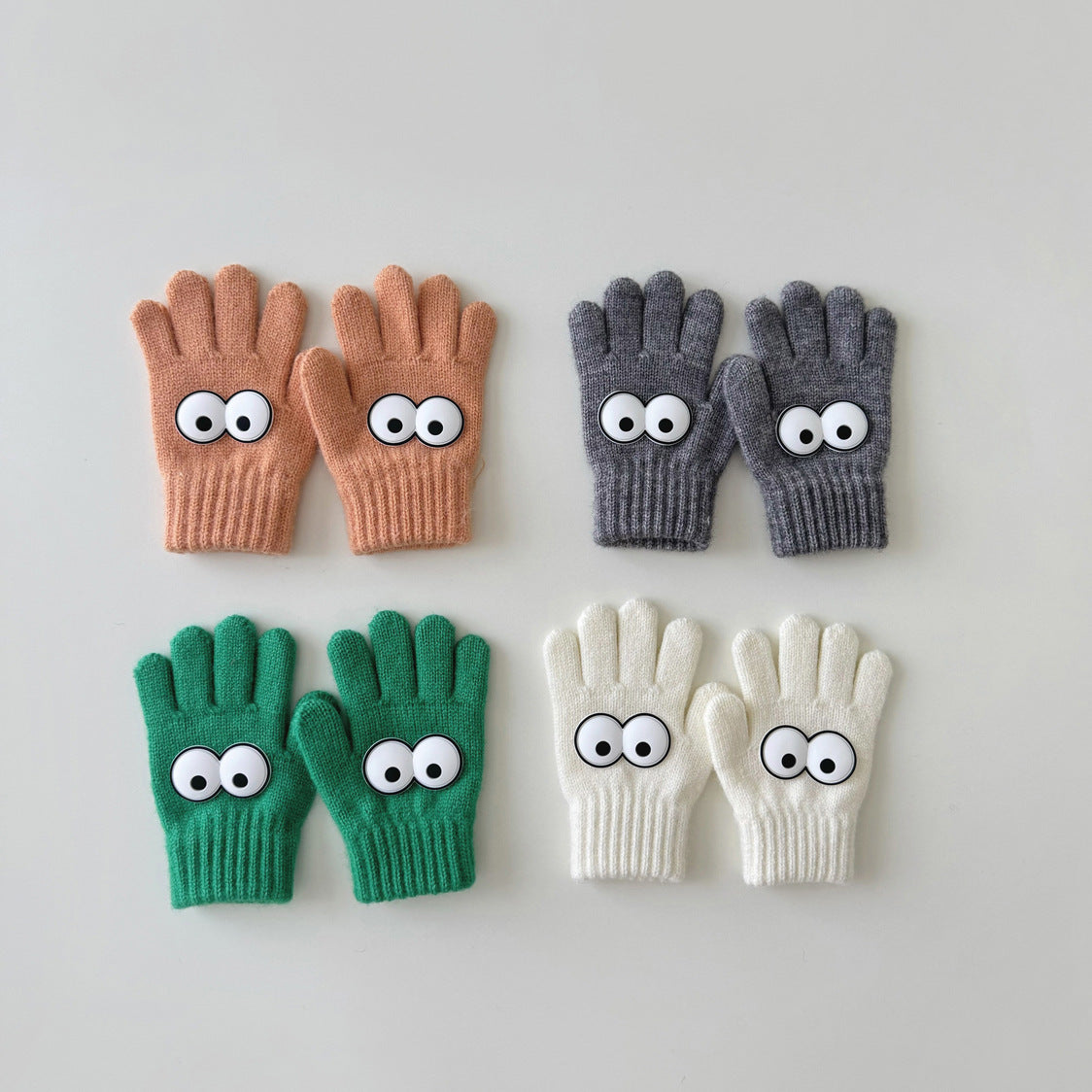 Warm Wool Knitted Five-finger Baby Gloves