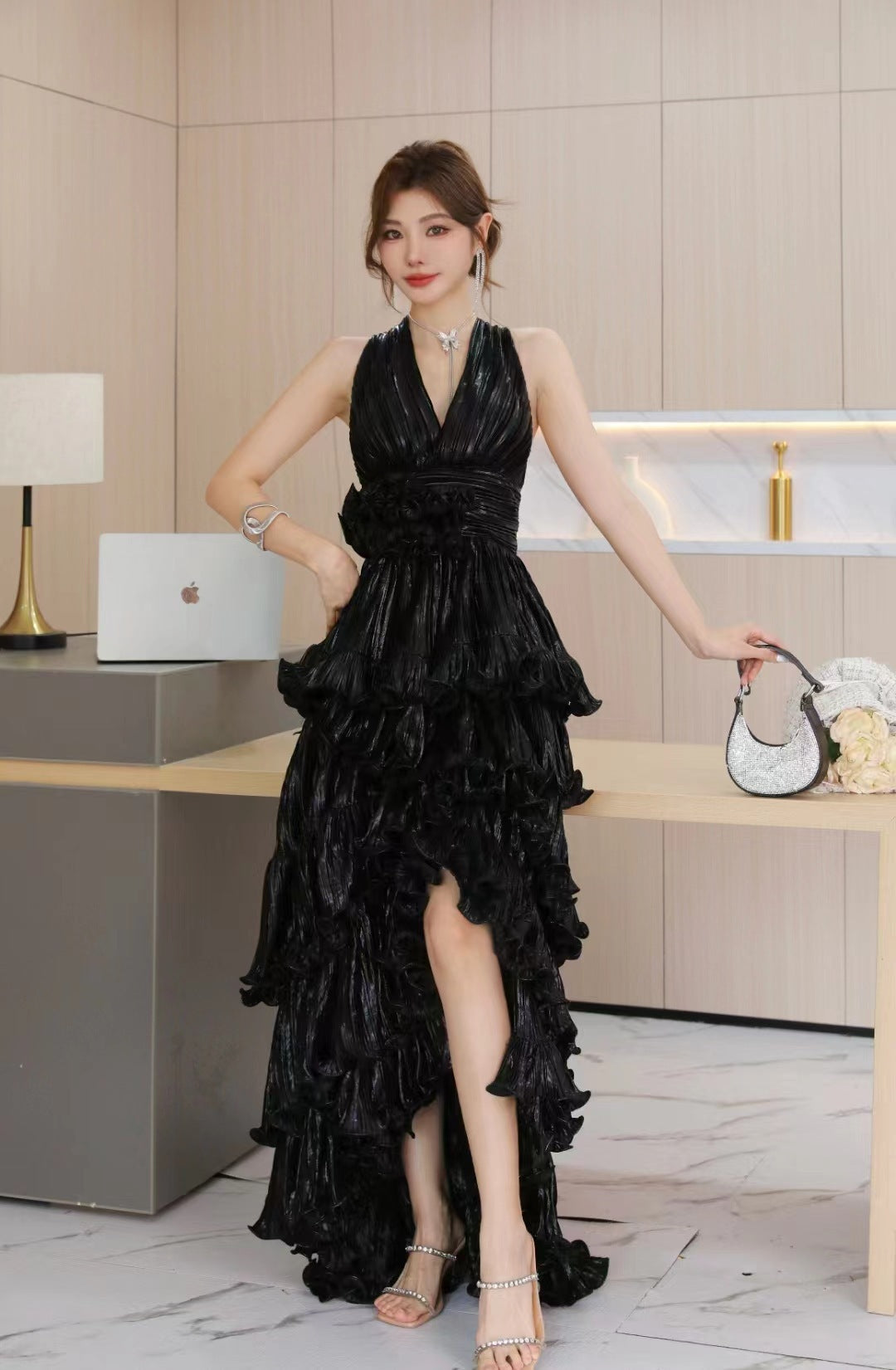 Fashion Personality Dovetail Ruffled Dress Women