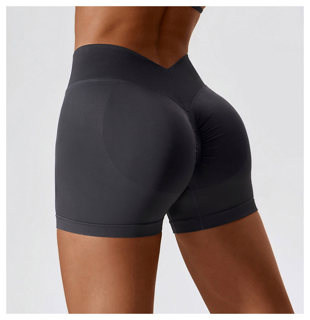 High Waist Yoga Short Belly Contracting Hip Raise Fitness Pants