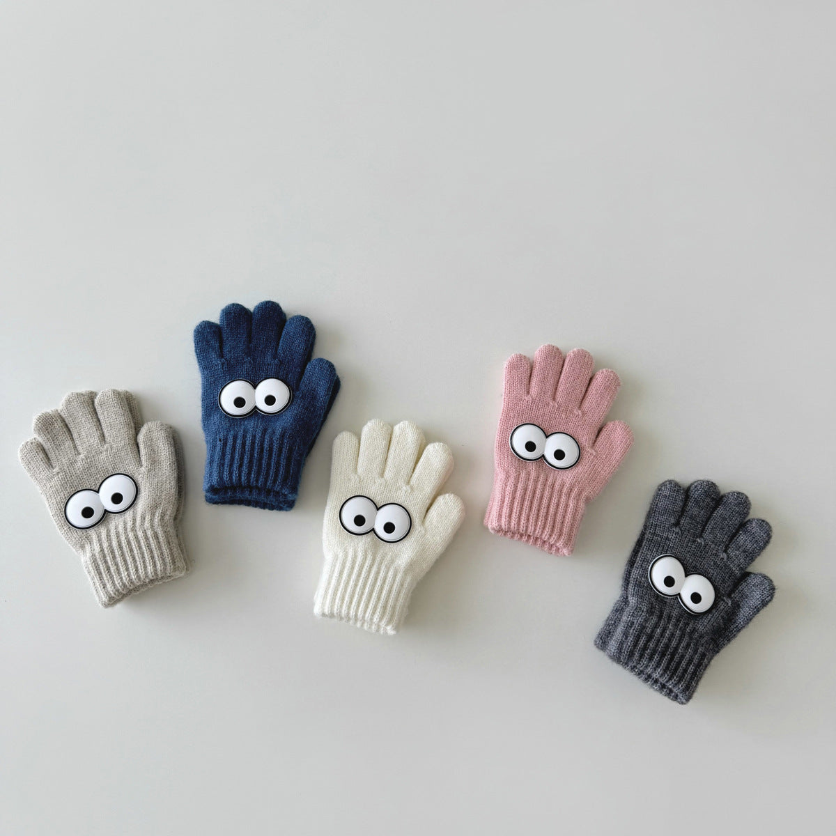 Warm Wool Knitted Five-finger Baby Gloves