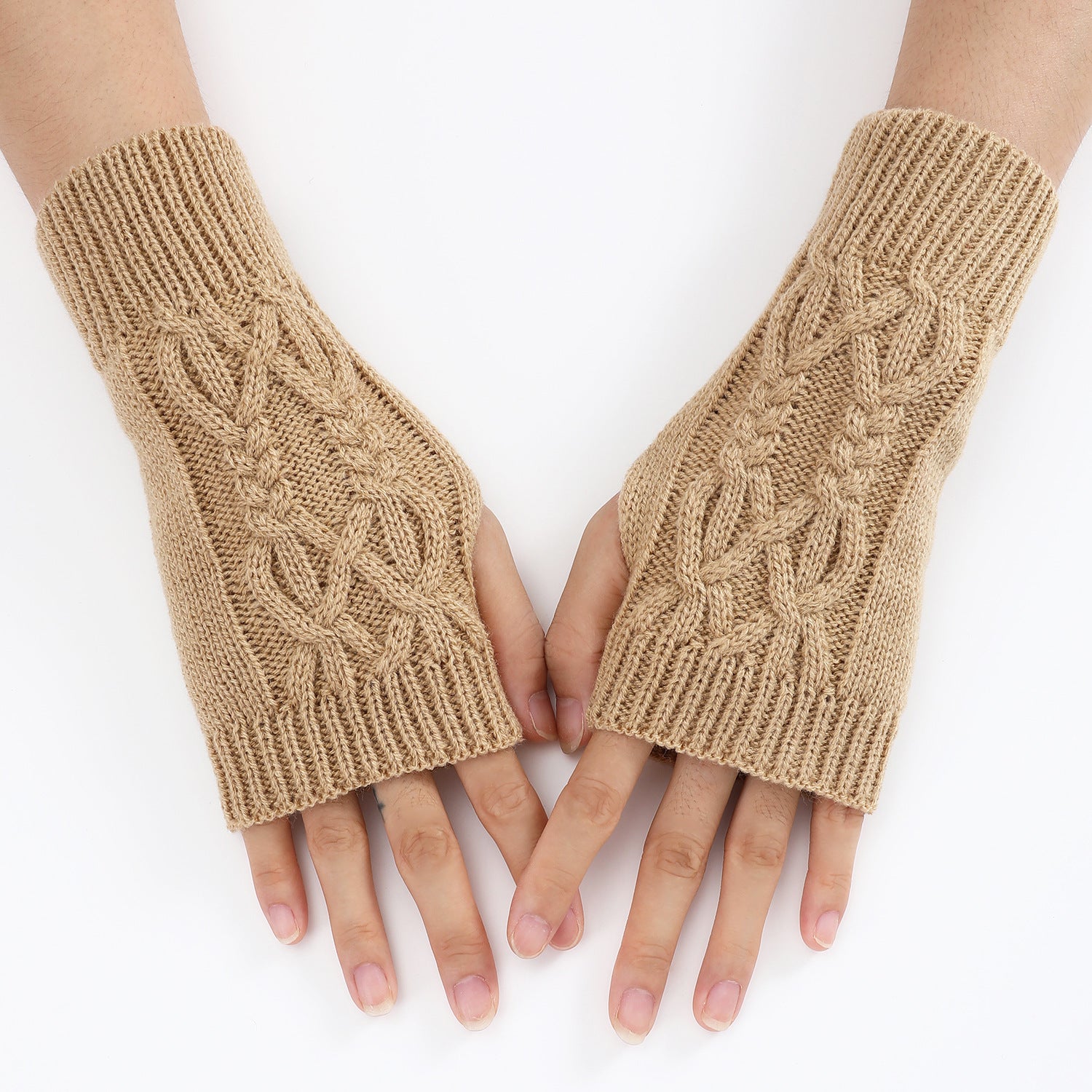 Knitted Half Gloves Female Cute Winter Open Finger Half Finger Student Male And Female Couple Wool