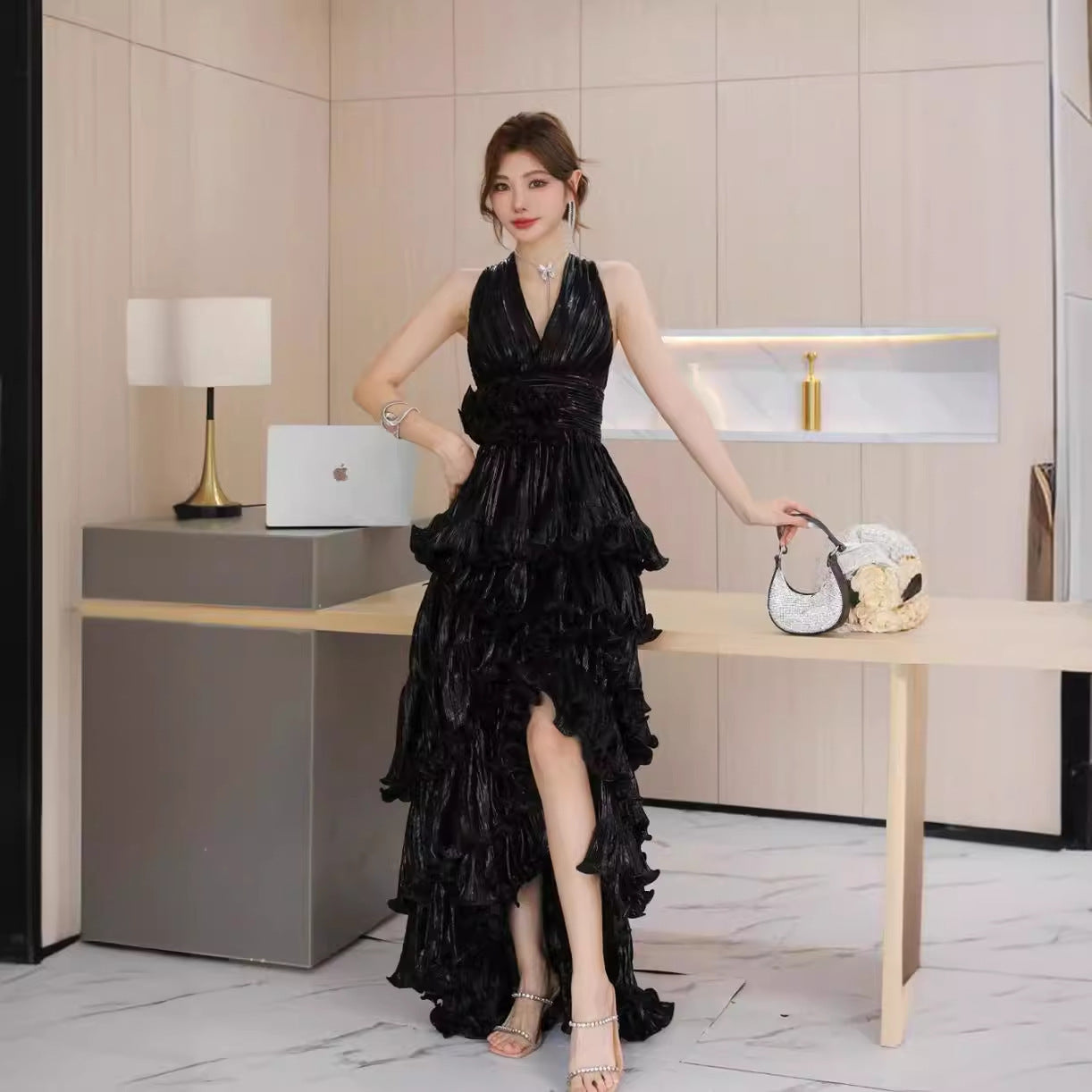 Fashion Personality Dovetail Ruffled Dress Women