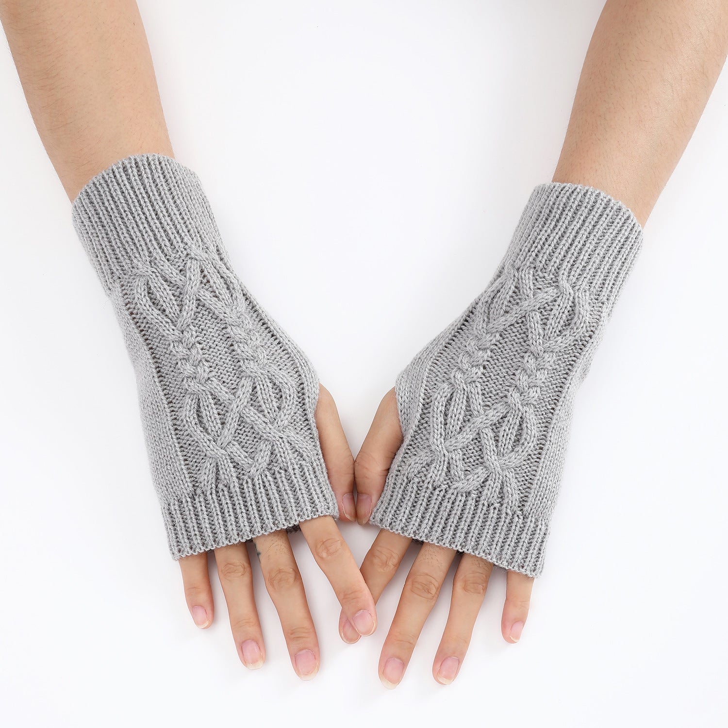 Knitted Half Gloves Female Cute Winter Open Finger Half Finger Student Male And Female Couple Wool