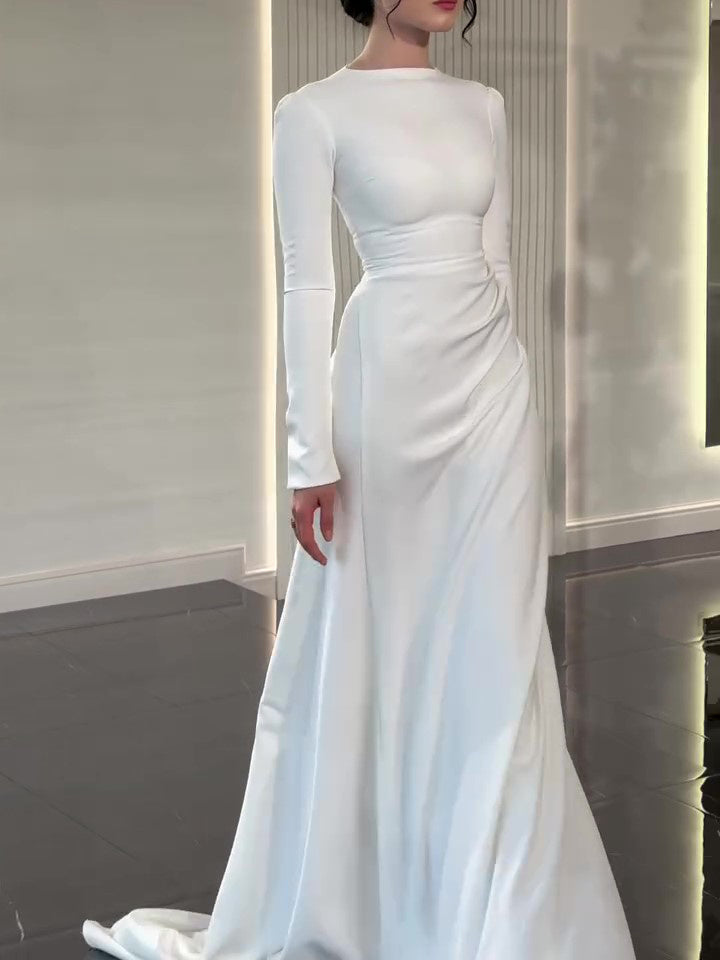 White Long Sleeve Maxi Dress