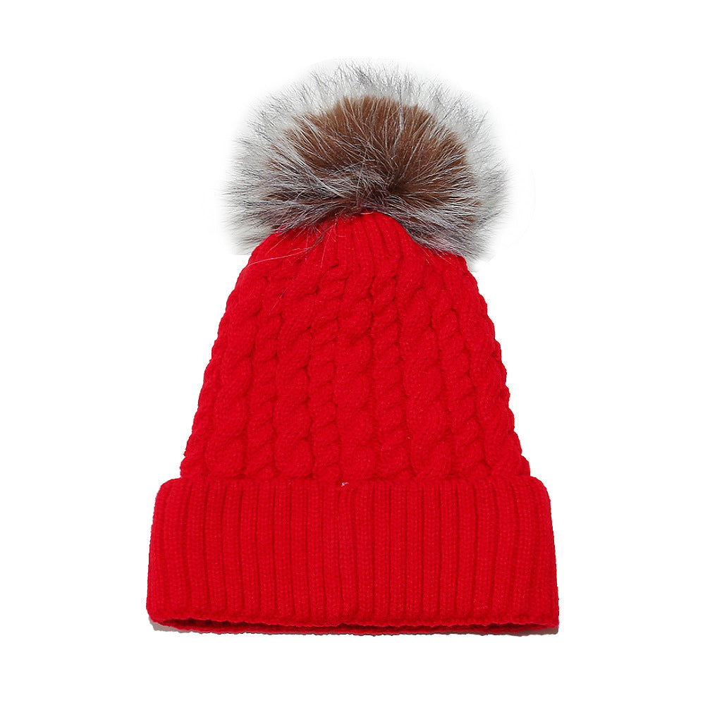 All-match Fleece Lined Padded Warm Keeping Solid Color Woolen Hat