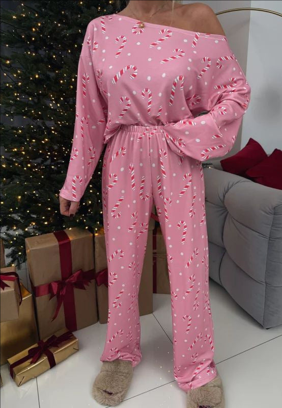 Home Wear Fashion Long Sleeve Trousers Pajamas Suit